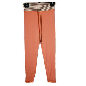 Aerie ribbed Orange Leggings with Striped Waistband